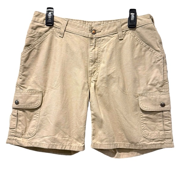 Carhartt‎ Women’s Vintage WB164 Six Pocket Cargo Shorts Tan Size 8 - Picture 1 of 7